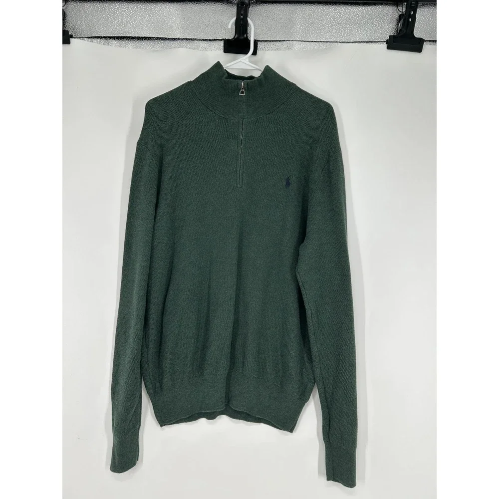 Polo Ralph Lauren‎ Sweater Mens Large 100% Pima Cotton 1/4 Quarter Zip Pullover